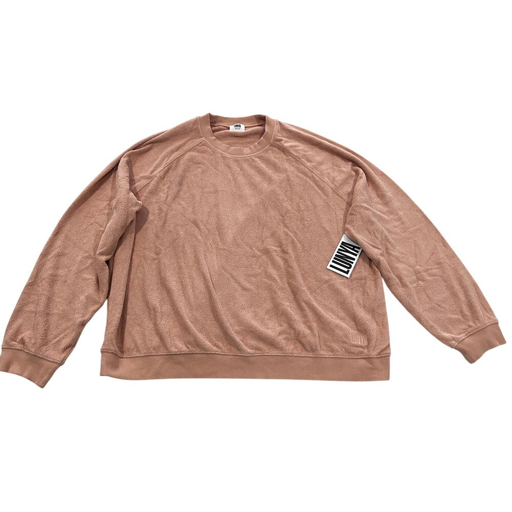 17-2 LUNYA Lahgo Women's Terry Cloth Knit Sweatshirt Pink L/XL